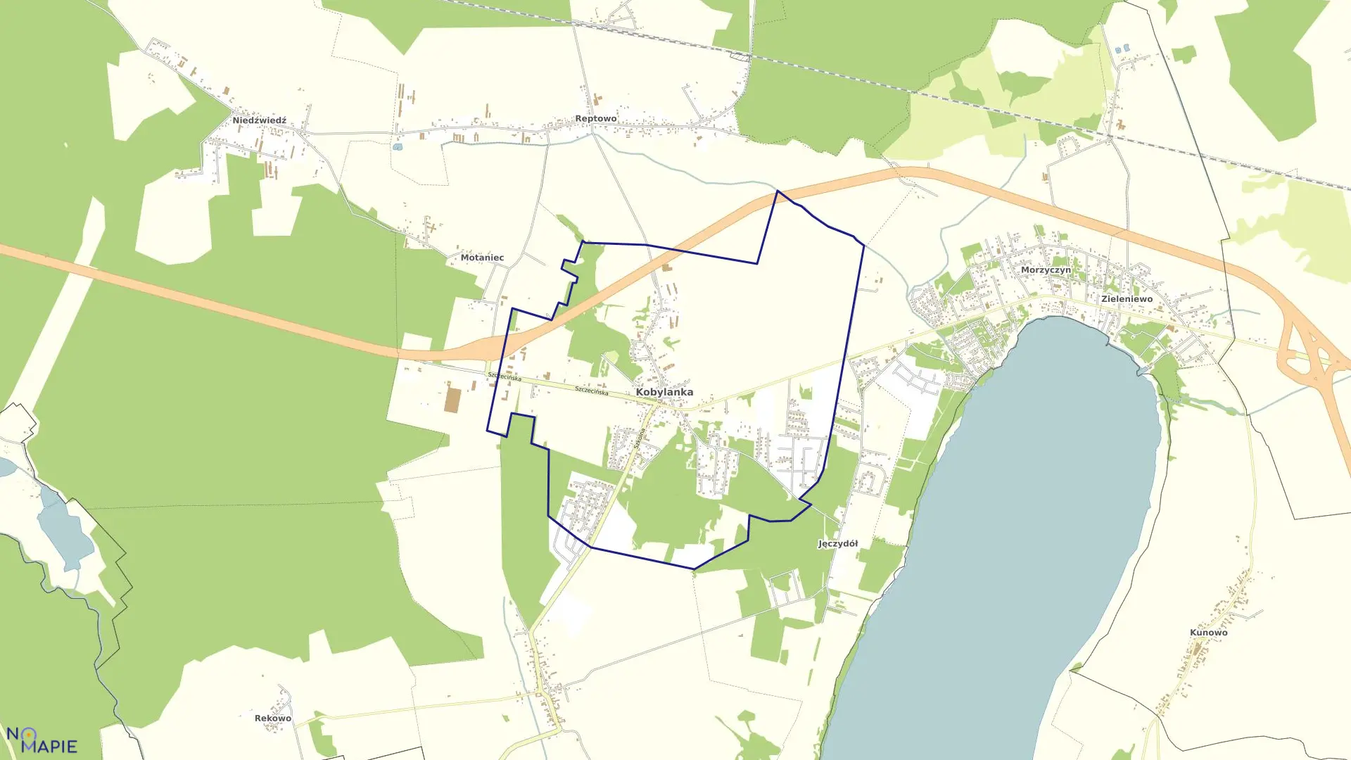 Mapa obrębu Kobylanka w gminie Kobylanka