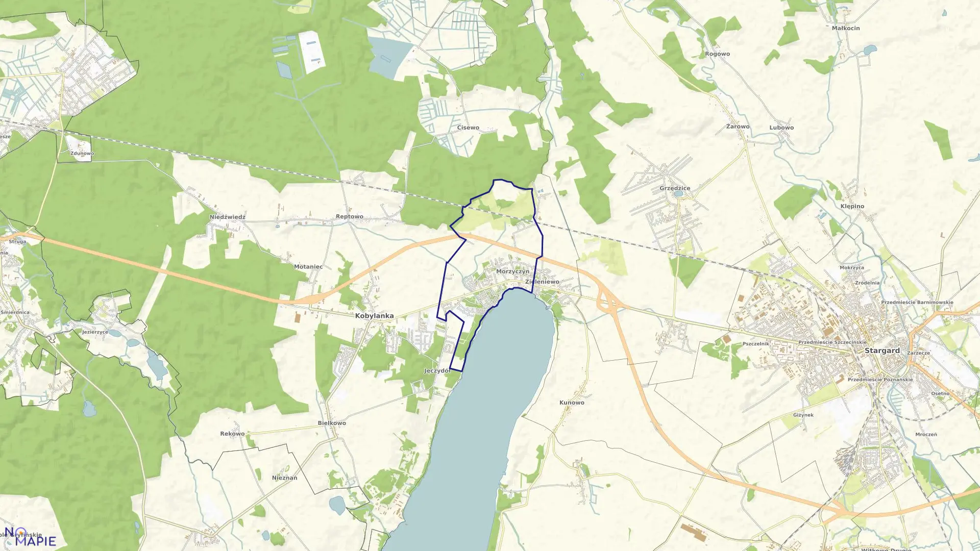 Mapa obrębu Morzyczyn w gminie Kobylanka